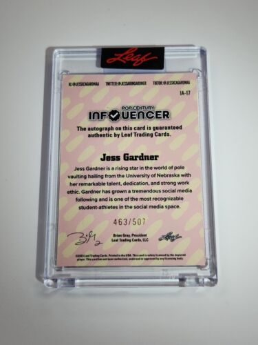 Jess Gardner 2023 Leaf Pop Century Influencer ROOKIE AUTO RC