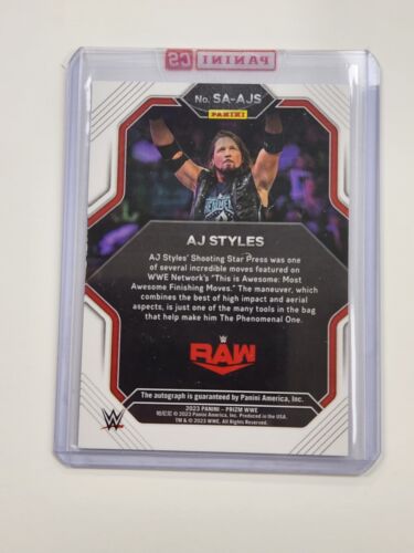 2023 Panini Prizm WWE - Card# SA-AJS - AJ Styles Superstar Auto Redemption