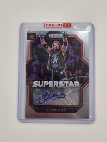 2023 Panini Prizm WWE - Card# SA-AJS - AJ Styles Superstar Auto Redemption