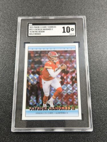 2022 Clearly Donruss Patrick Mahomes II Retro 1992 Holo Mosaic SGC 10 Chiefs