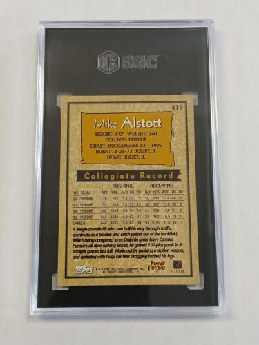 1996 Topps Football MIKE ALSTOTT #419 40th Anniversary RC Rookie Bucs Draft 96