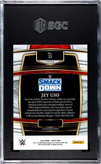 2022 Panini Select Wwe #11 Jey Uso Purple & Orange Prizm SGC 9.5