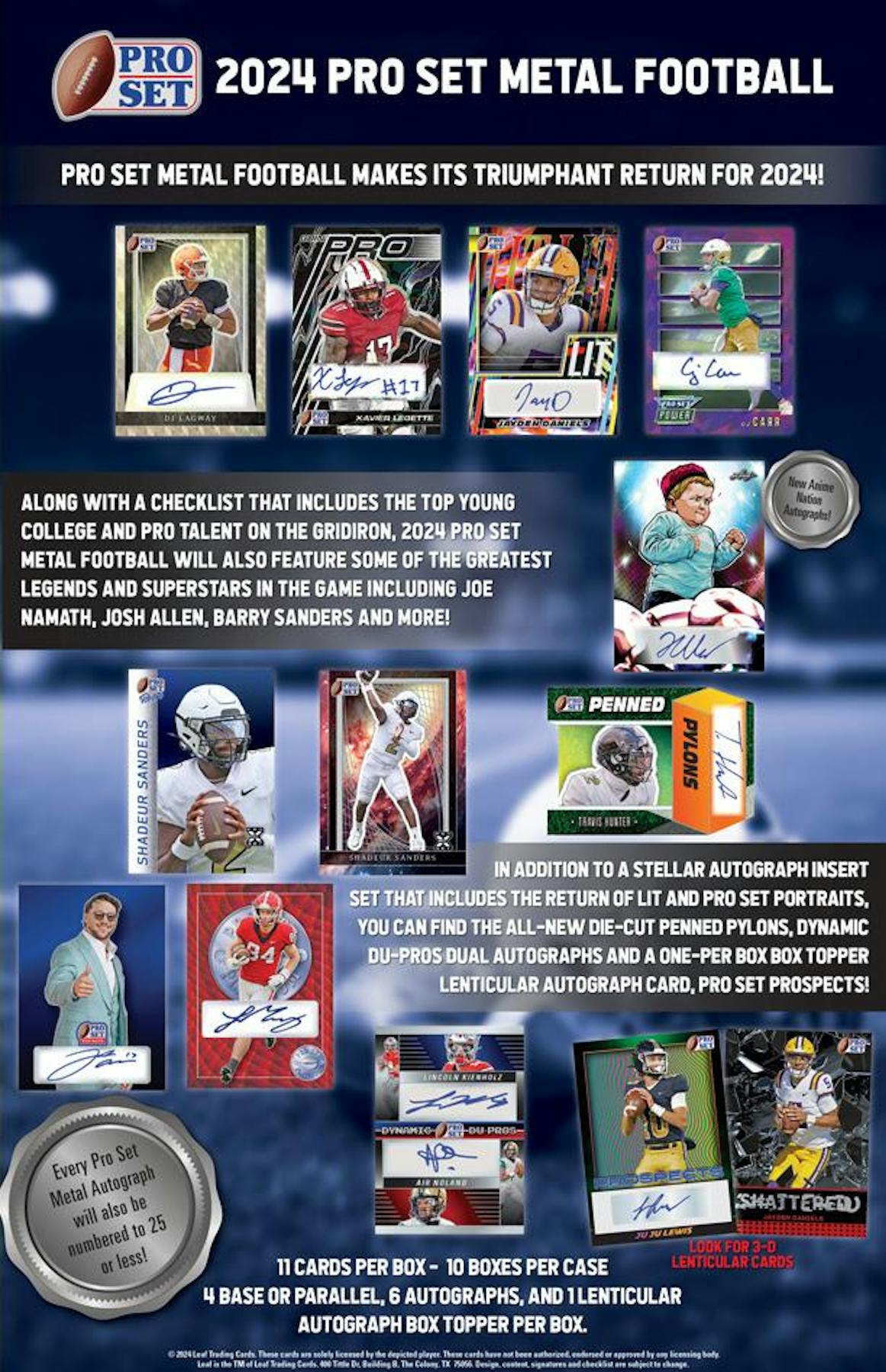 Leaf 2024 Pro Set Metal Football (1) Hobby Box