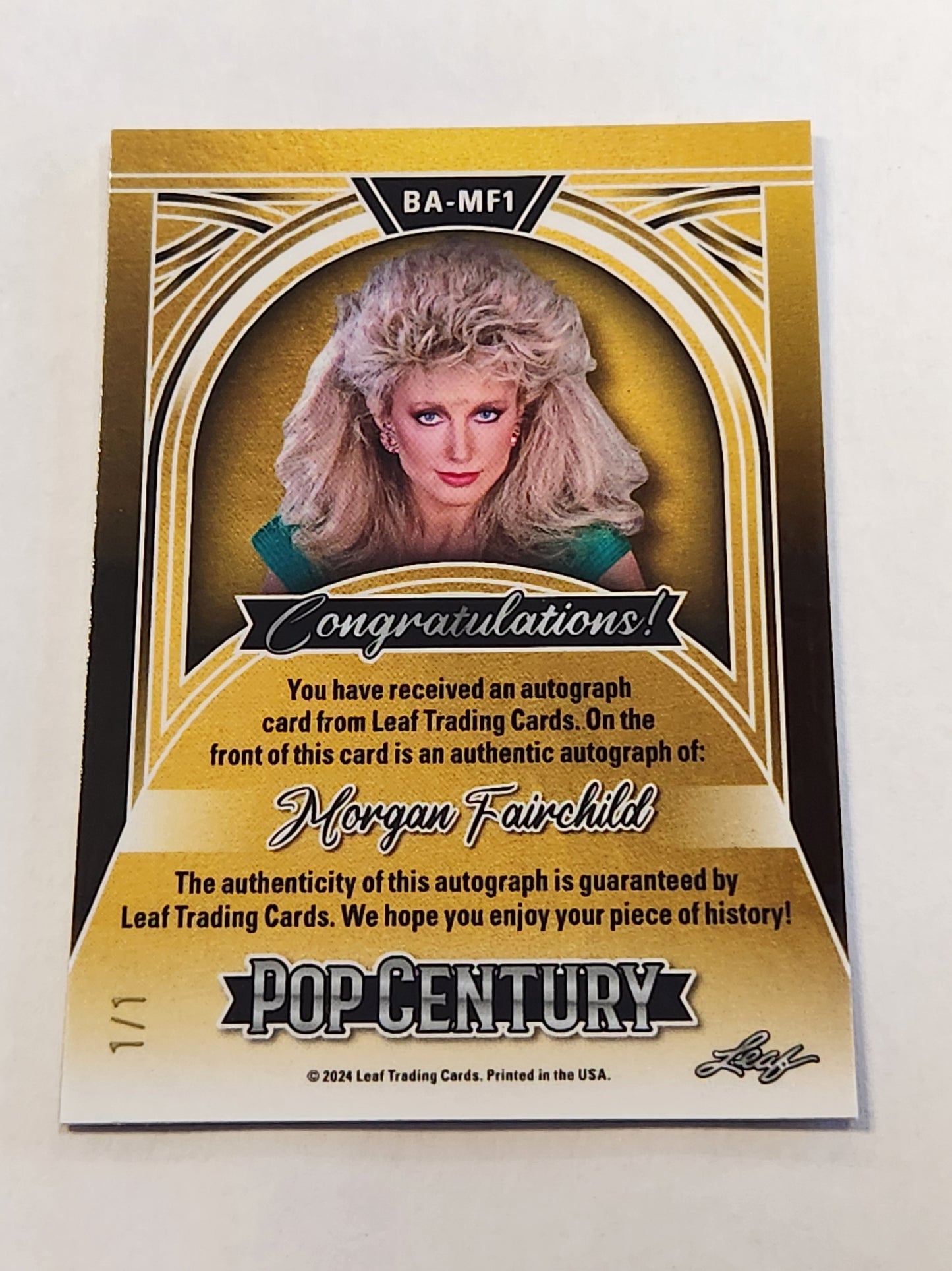 2024 Leaf Pop Century Morgan Fairchild Auto Gold Shimmer #1/1 One of One