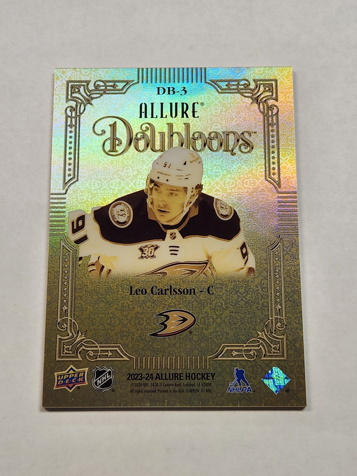 2023-24 Upper Deck Allure Doubloons Leo Carlsson DB-3 SP