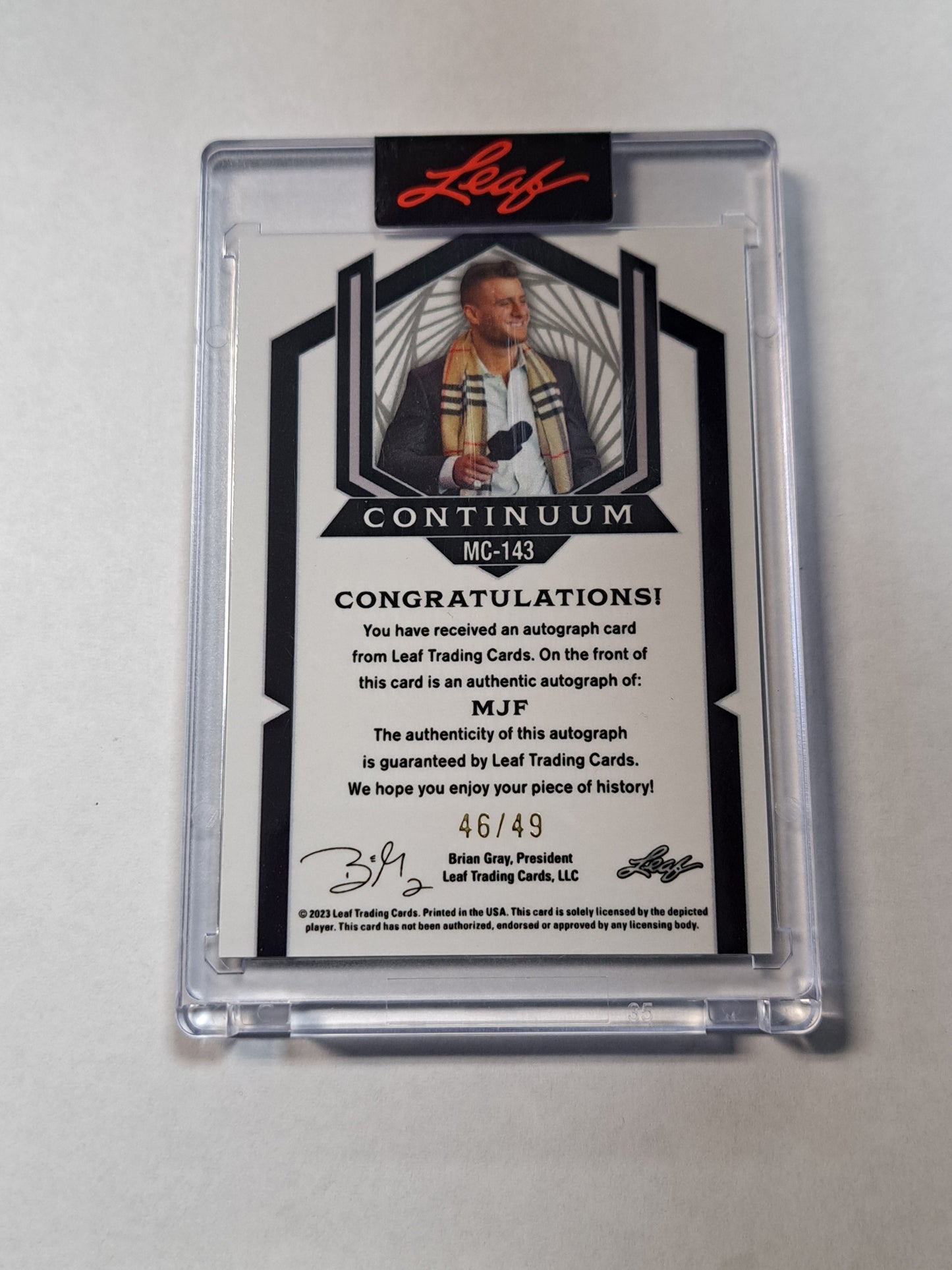 2023 Leaf Continuum MJF Auto 46/49 AEW Card Maxwell Jacob Friedman