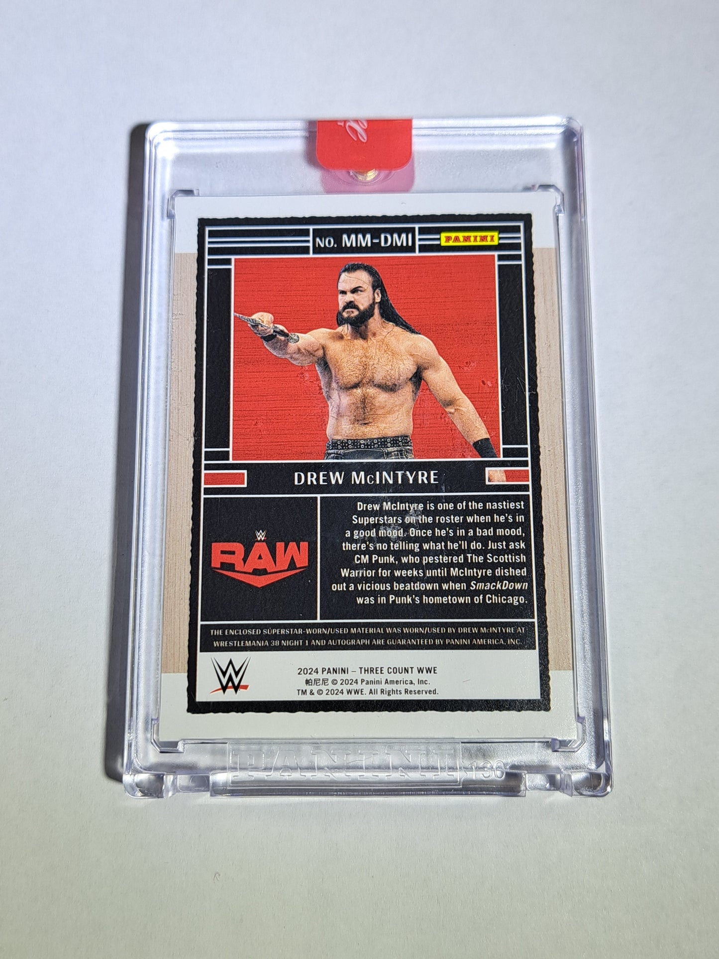 2024 Panini Three Count Drew McIntyre Patch WWE Card