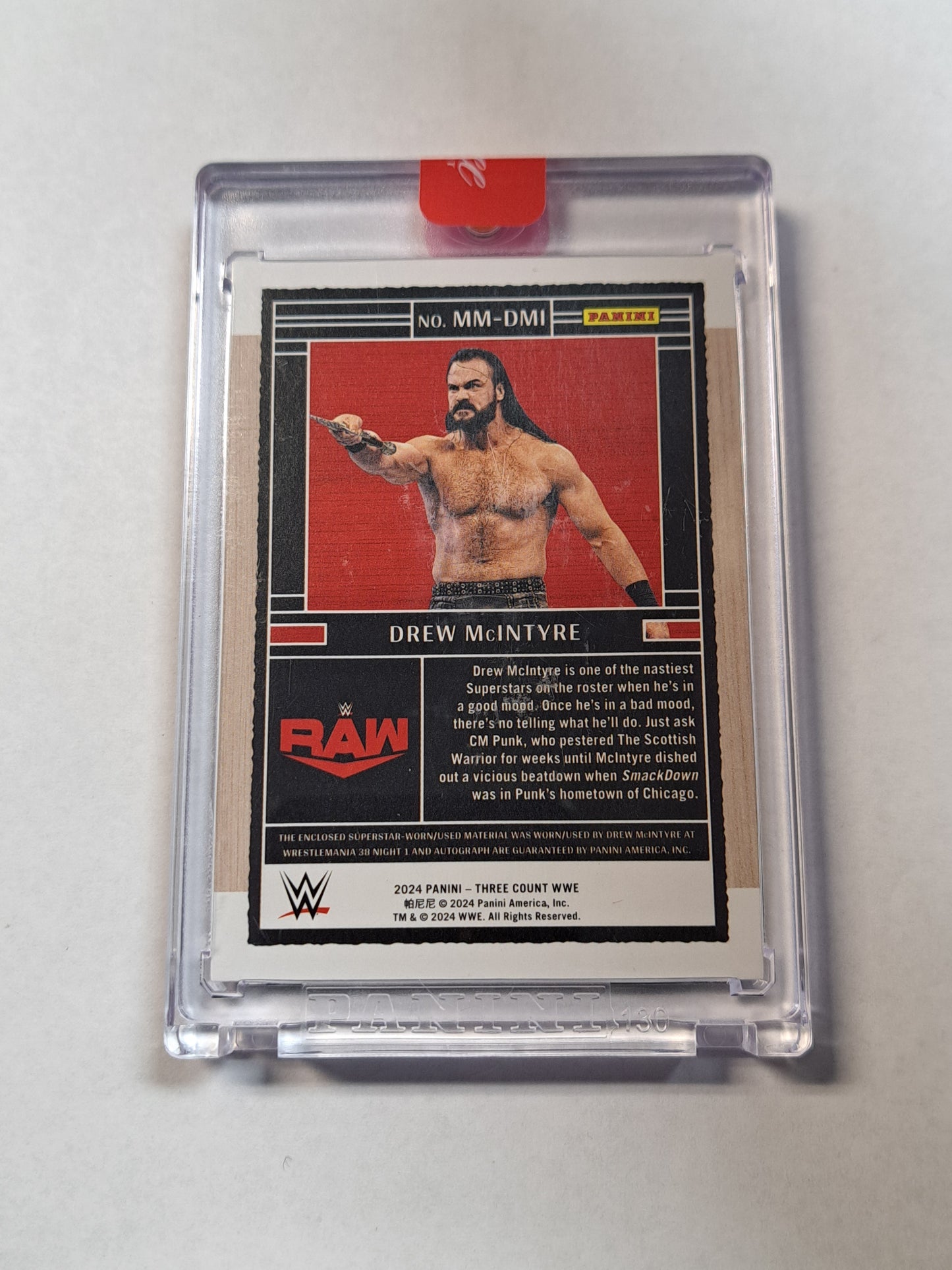 2024 Panini Three Count Drew McIntyre Patch WWE Card