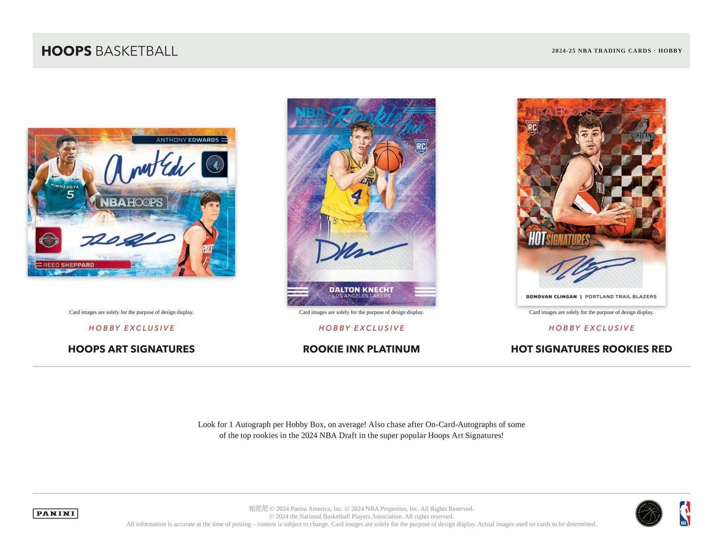 Panini 2024-25 NBA Hoops Hobby Box
