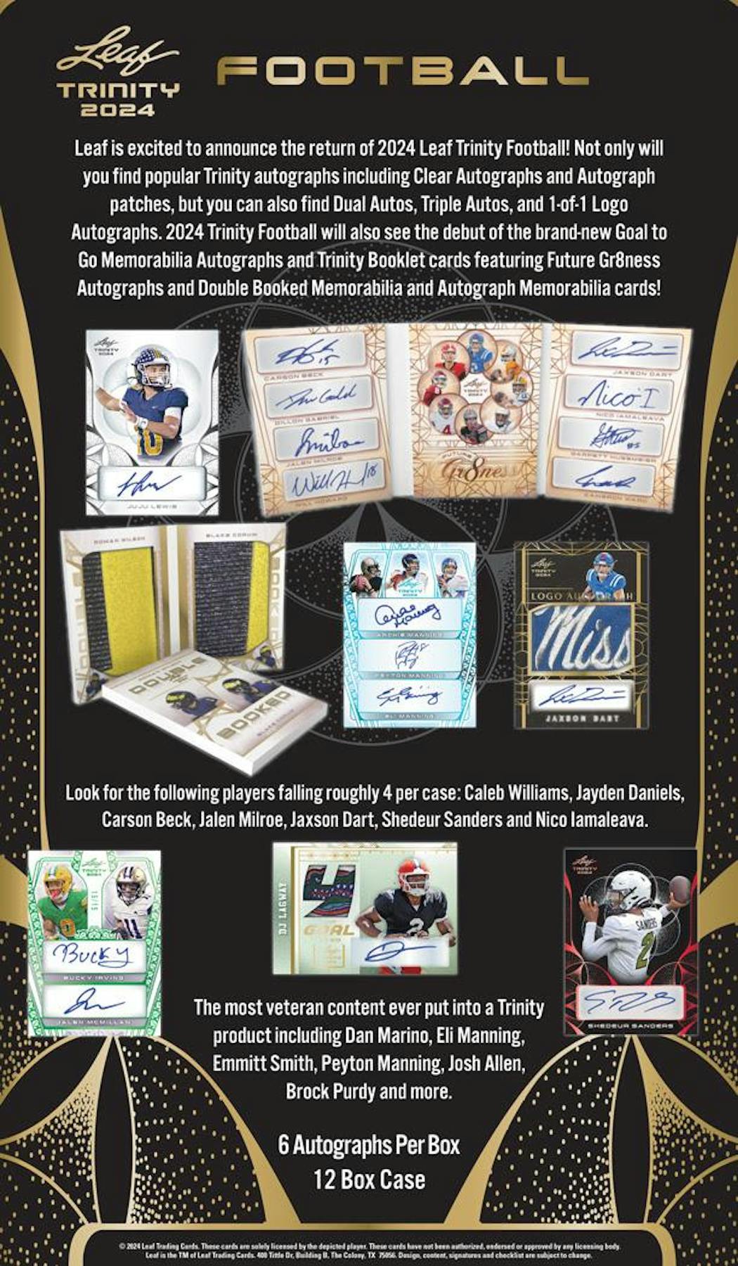2024 Leaf trinity Football Hobby Box