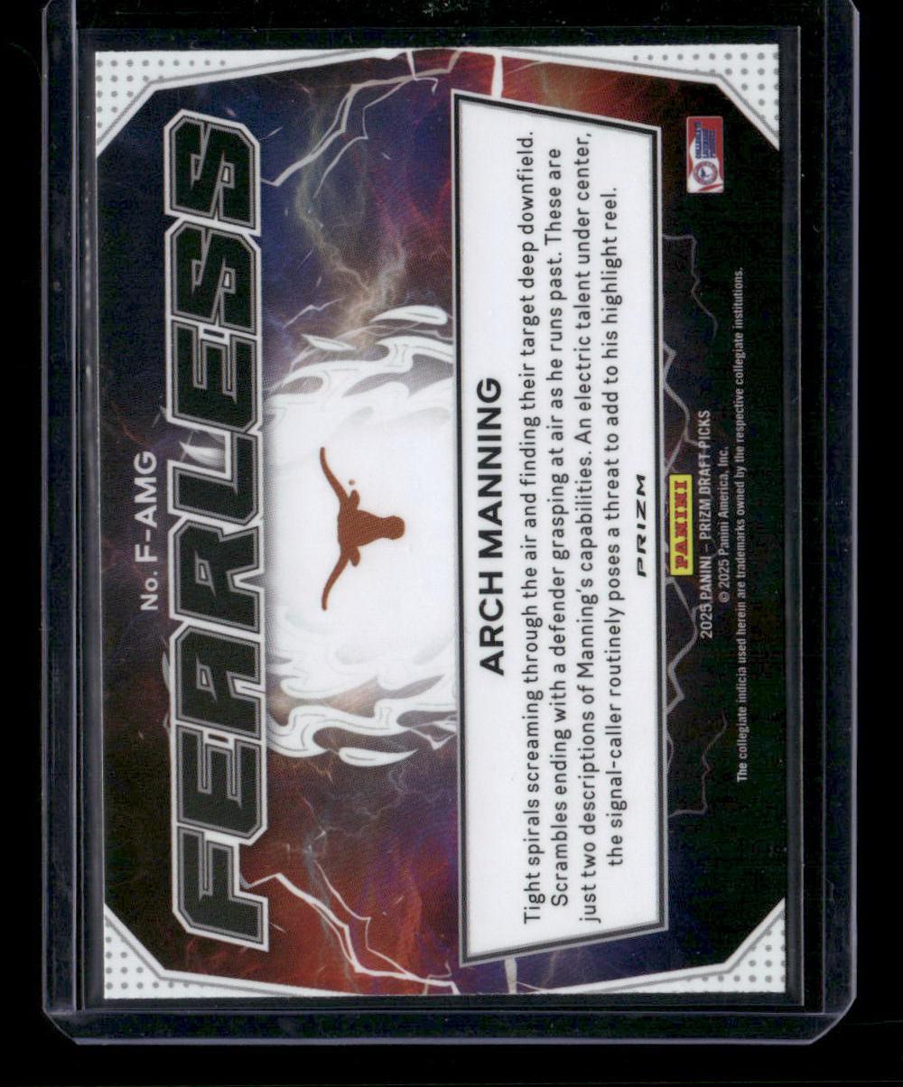 2025 Panini Prizm Draft Picks #F-AMG Arch Manning Fearless Gold Ice