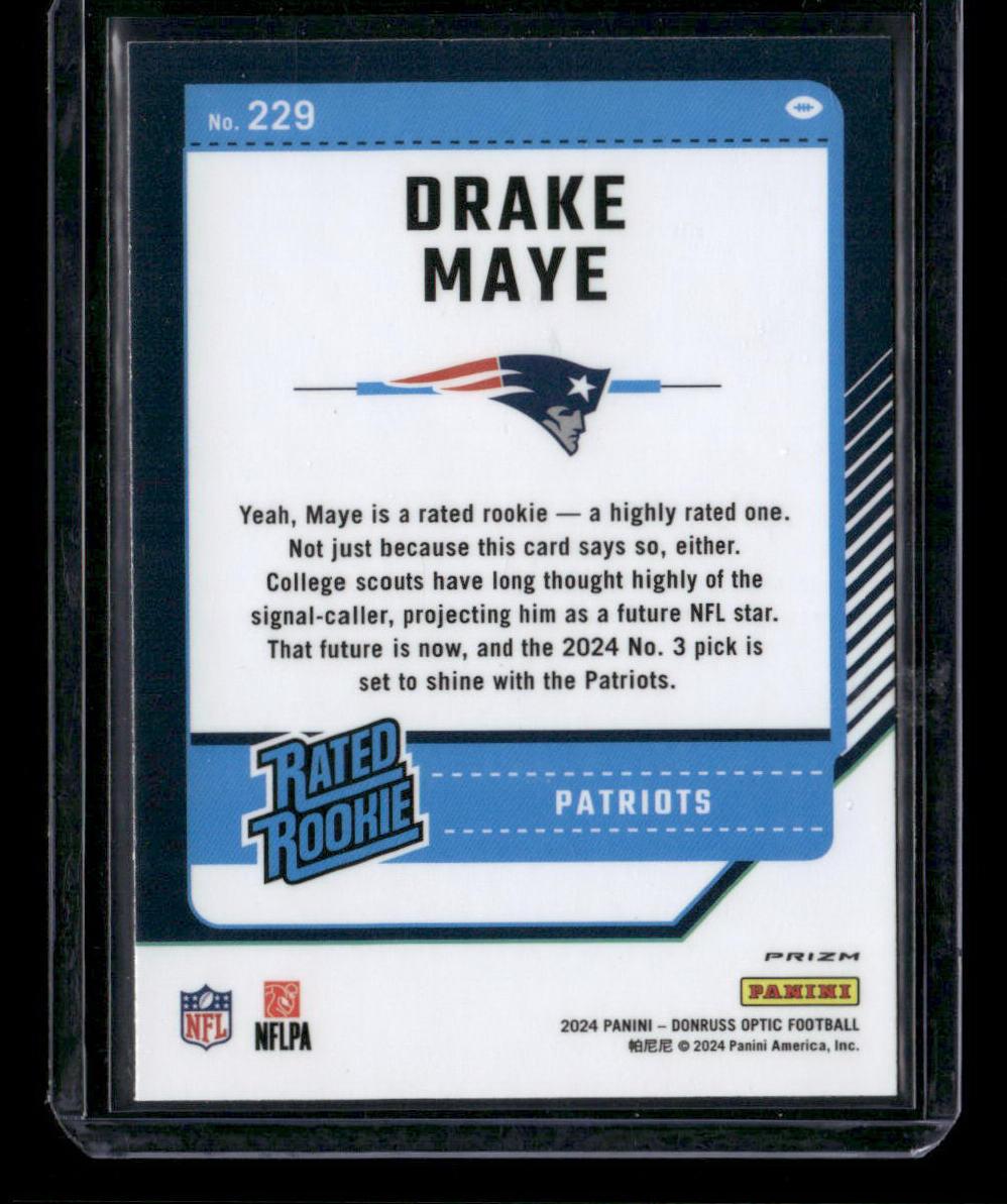 2024 Donruss Optic #229 Drake Maye Purple Shock