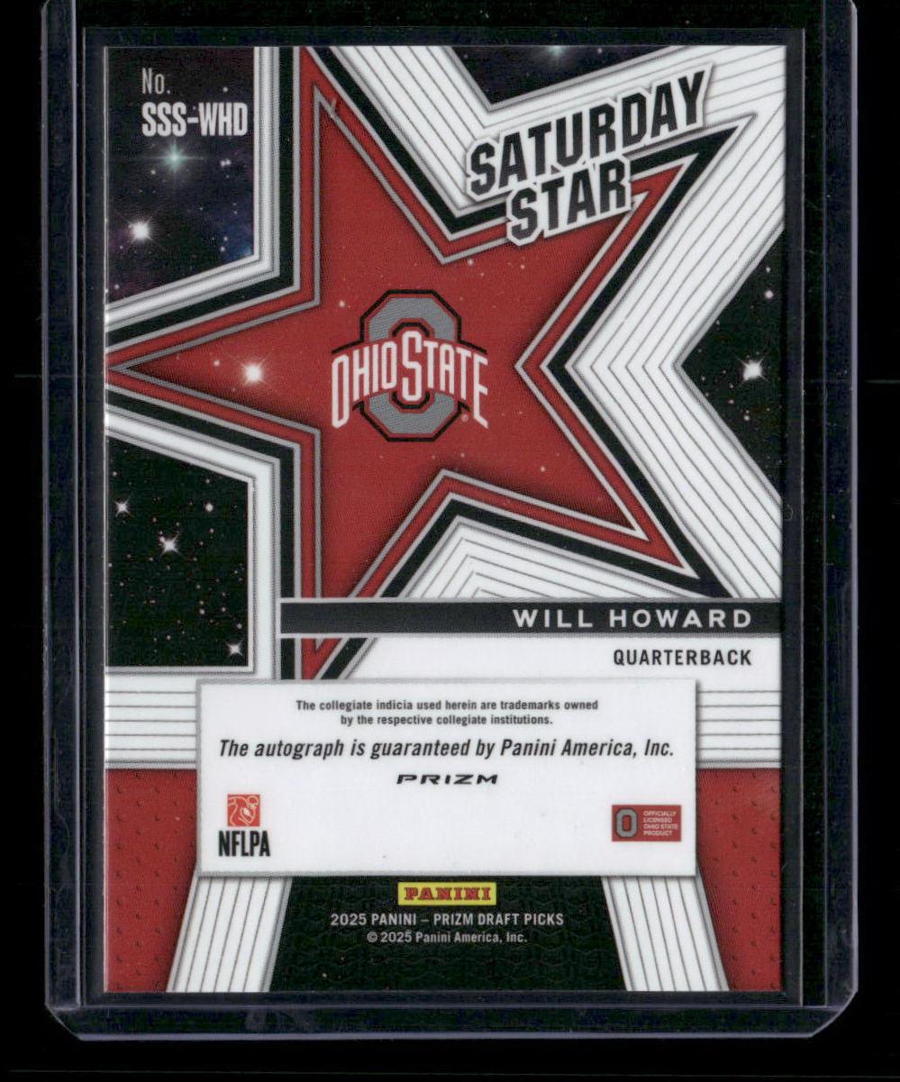 2025 Panini Prizm Draft Picks Will Howard Saturday Stars Autographs Silver