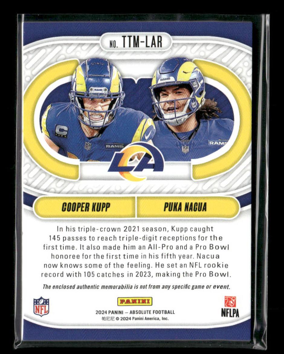 2024 Panini Absolute Cooper Kupp / Puka Nacua Team Tandem Materials Gold #/99