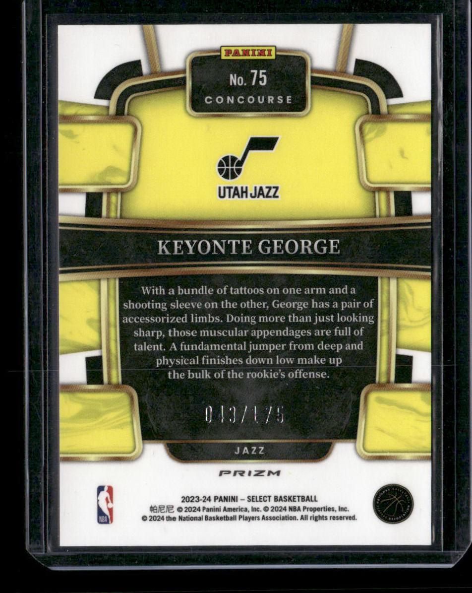 2023-24 Panini Select #75 Keyonte George Light Blue Prizm #/299