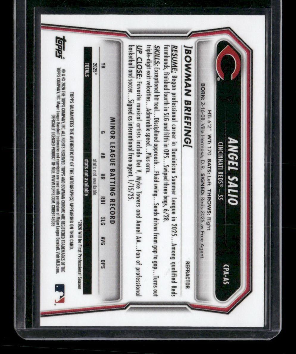 2026 Bowman Chrome #BCP-210 Angel Salio Prospects