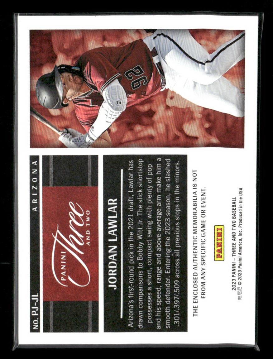 2023 Panini Three and Two #PJ-JL Jordan Lawlar Prospect Jerseys #/25