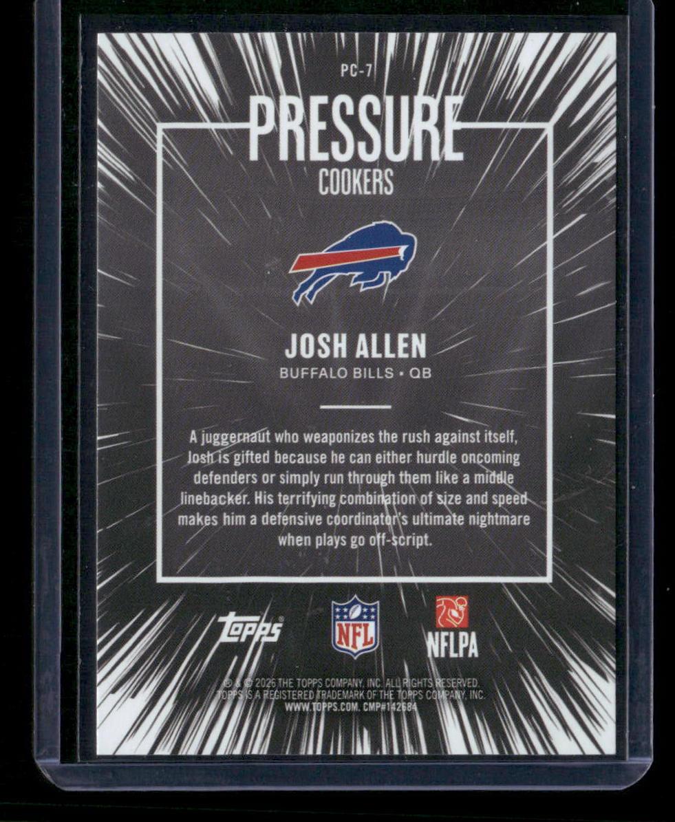 2026 Topps Flagship #PC-7 Josh Allen Pressure Cookers Pink Crackle