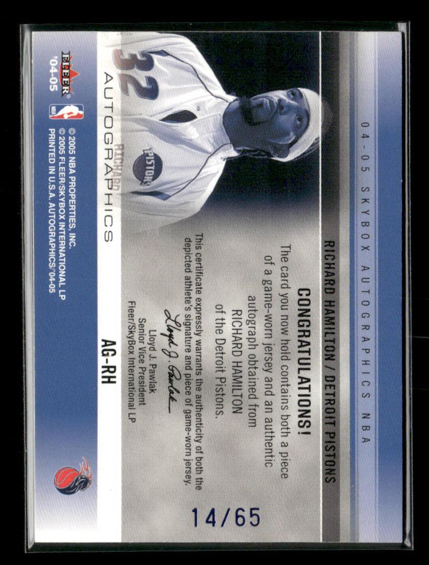 2004-05 SkyBox Auto Richard Hamilton Autographs Jerseys Embossed (65) #/65