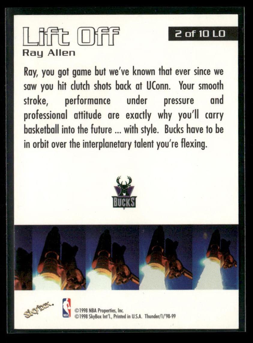 1998-99 SkyBox Thunder #2 LO Ray Allen Lift Off