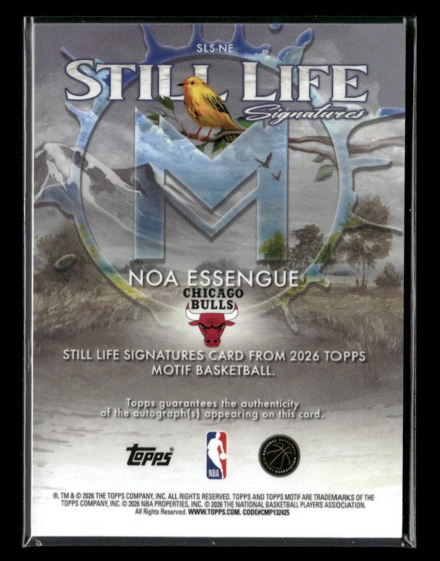 2025-26 Topps Motif #SLS-NE Noa Essengue Still Life Signatures #/99