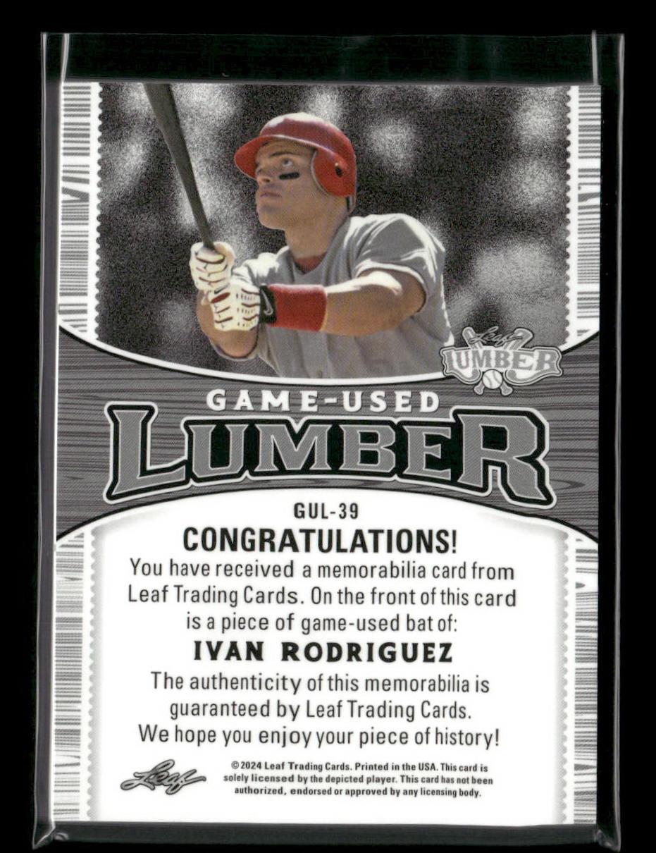 2024 Leaf Lumber Ivan Rodriguez Bat Relic #/20