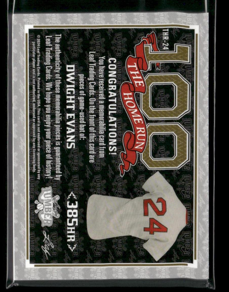 2024 Leaf Lumber Dwight Evans Bat Relic #6/6