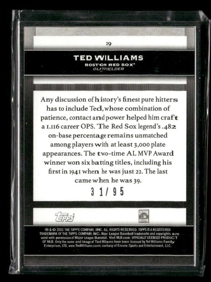 2021 Topps Transcendent Collection Ted Williams Metal Frame #/95