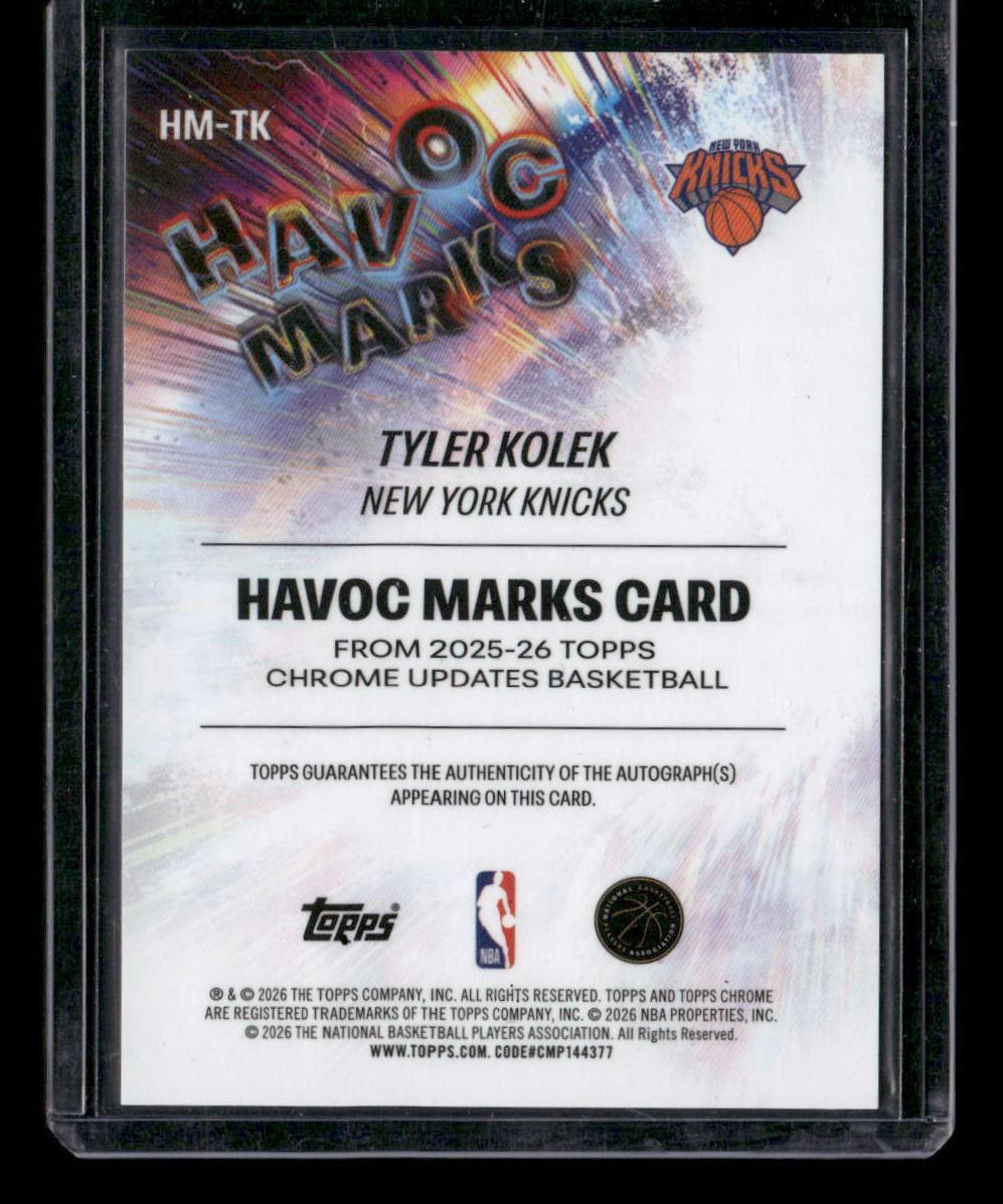 2025-26 Topps Chrome Update #HM-TK Tyler Kolek Havoc Marks Geometric Gold #/50