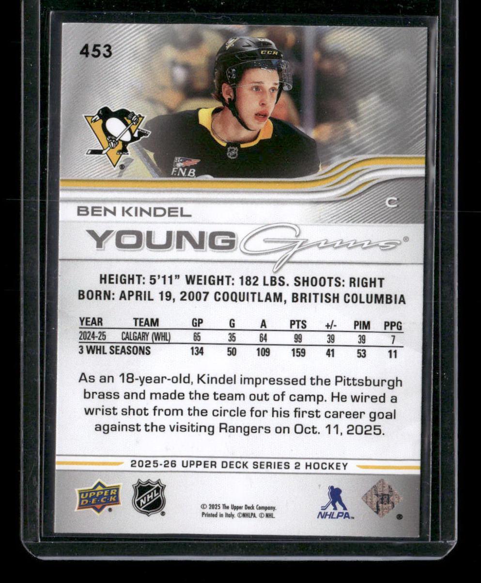 2025-26 Upper Deck #453 Ben Kindel Young Guns