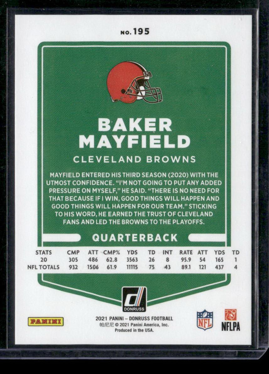 2021 Clearly Donruss #11 Baker Mayfield Gold Press Proof #/50