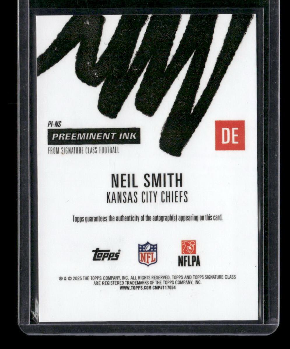 2025 Topps Signature Class #PI-NS Neil Smith Preeminent Ink Red Refractor #/25