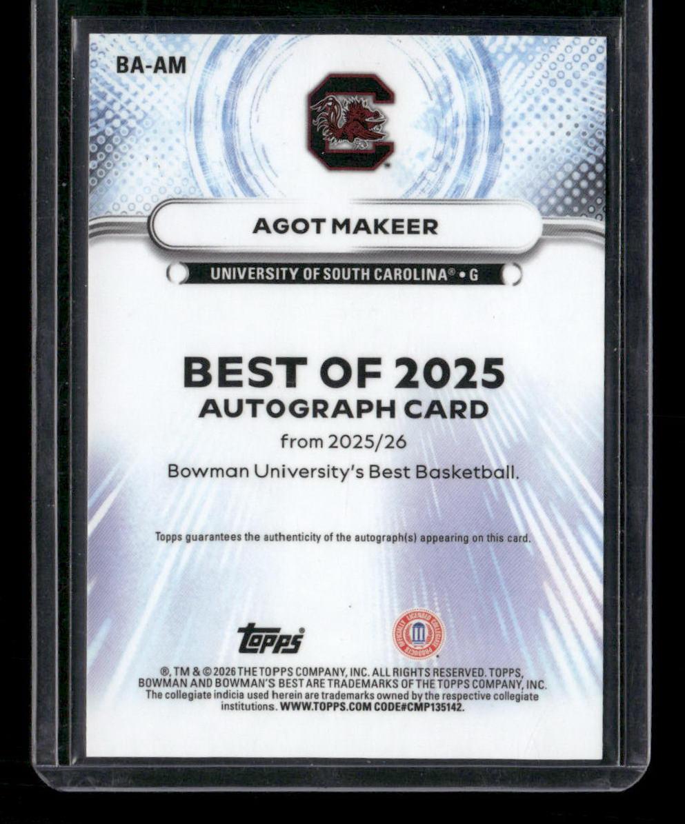 2025-26 Bowman's Best U #BA-AM Agot Makeer Best of '25 Autographs Black #/10