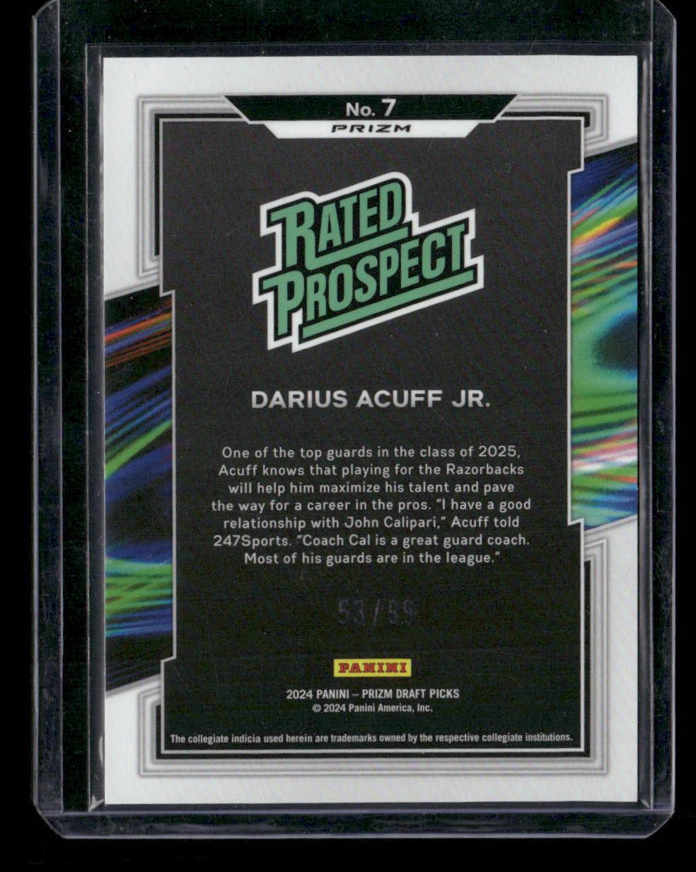 2024 Prizm Draft Picks Darius Acuff Jr. Rated Prospect Prizm Blue Ice #/99