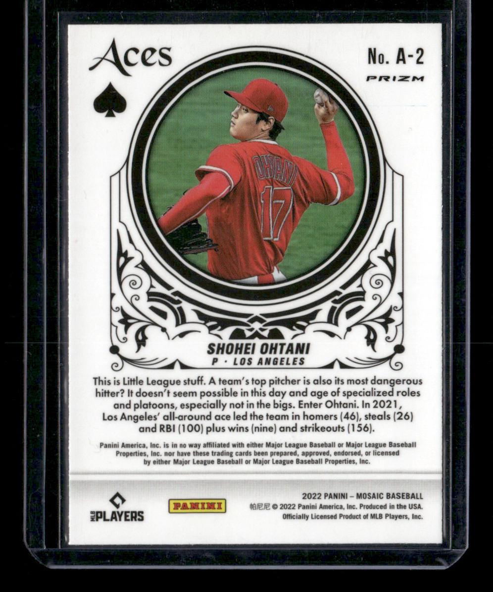 2022 Panini Mosaic #A-2 Shohei Ohtani Aces Silver Prizm Mosaic