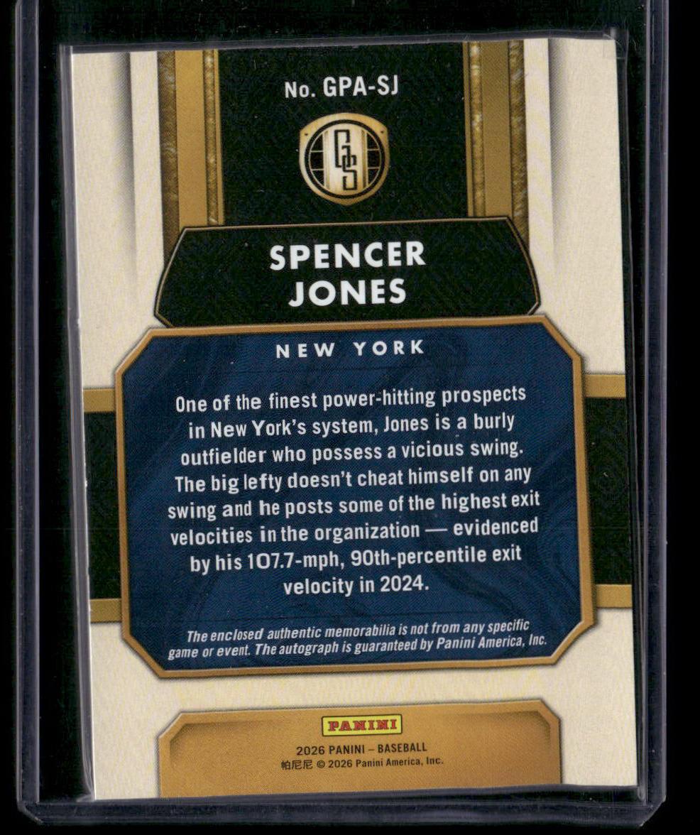 2026 Spencer Jones Gold Standard Patch Auto Gold #/25