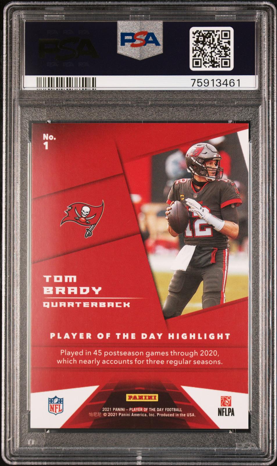 2021 Panini Player of the Day #1 Tom Brady Kaboom PSA 9 #/99