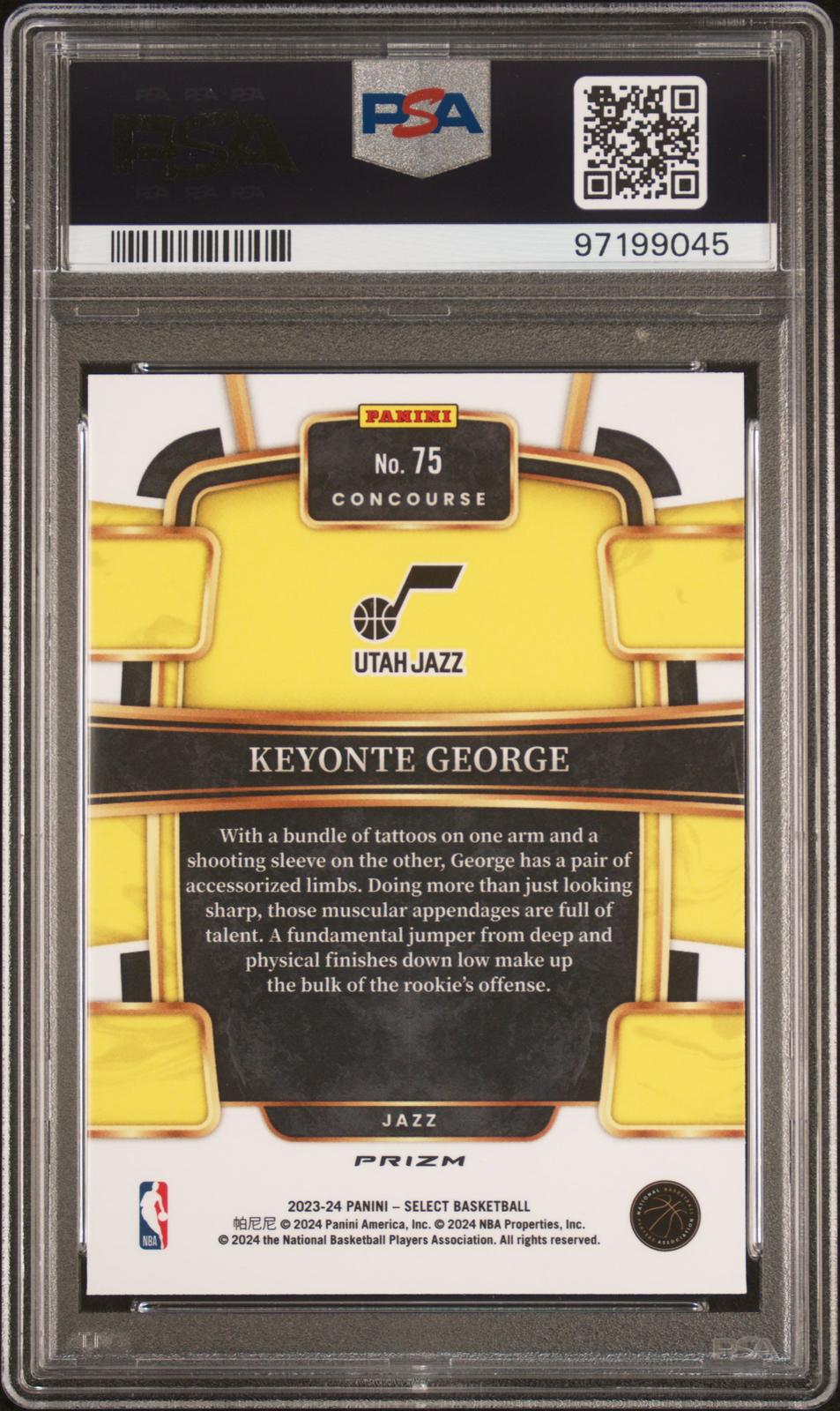 2023 Panini Select #75 Keyonte George Tectonic PSA 10