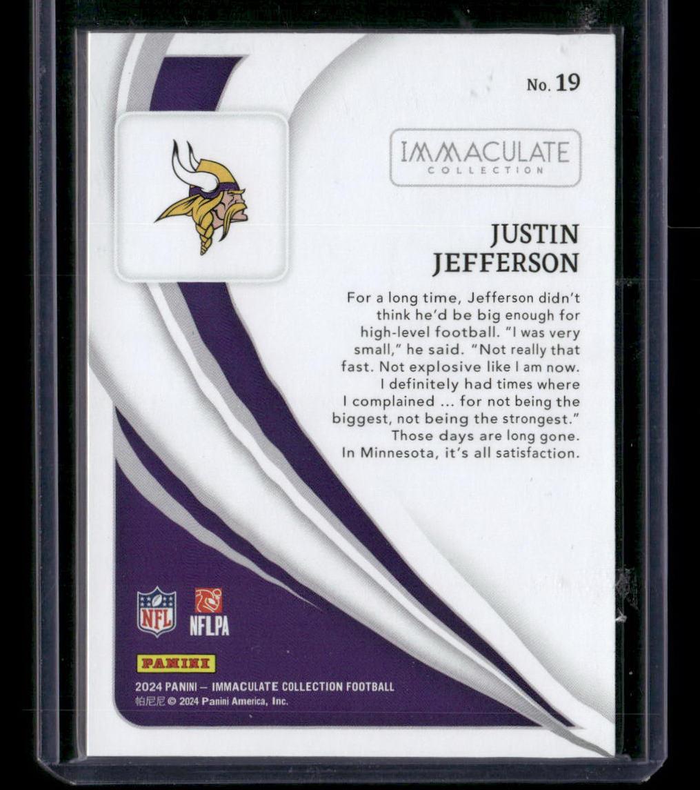 2024 Panini Immaculate Collection #19 Justin Jefferson Emerald #/35