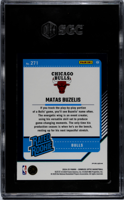 2024-25 Donruss Optic #271 Matas Buzelis Pink Hyper Prizm SGC 10