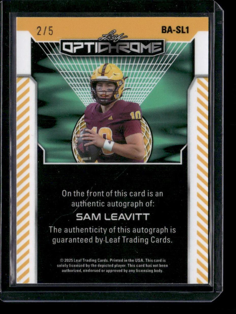 2025 Leaf Optichrome Sam Leavitt Purple Ice Auto #/5