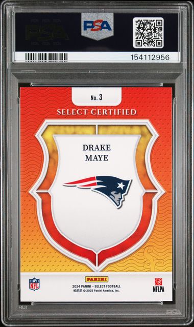 2024 Select Drake Maye Select Certified Rookie PSA 10