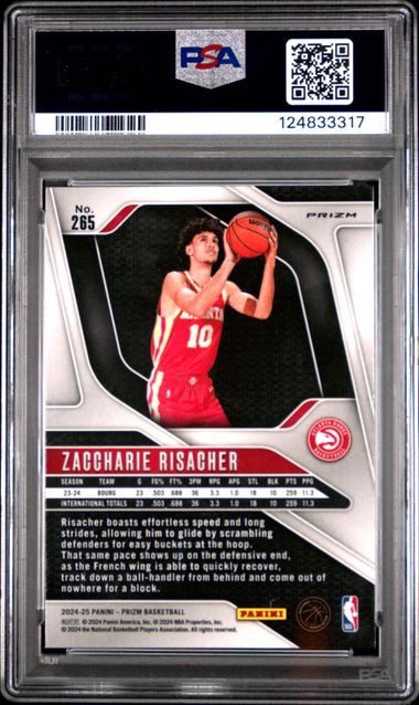 2024 Prizm Zaccharie Risacher Silver Prizm PSA 10
