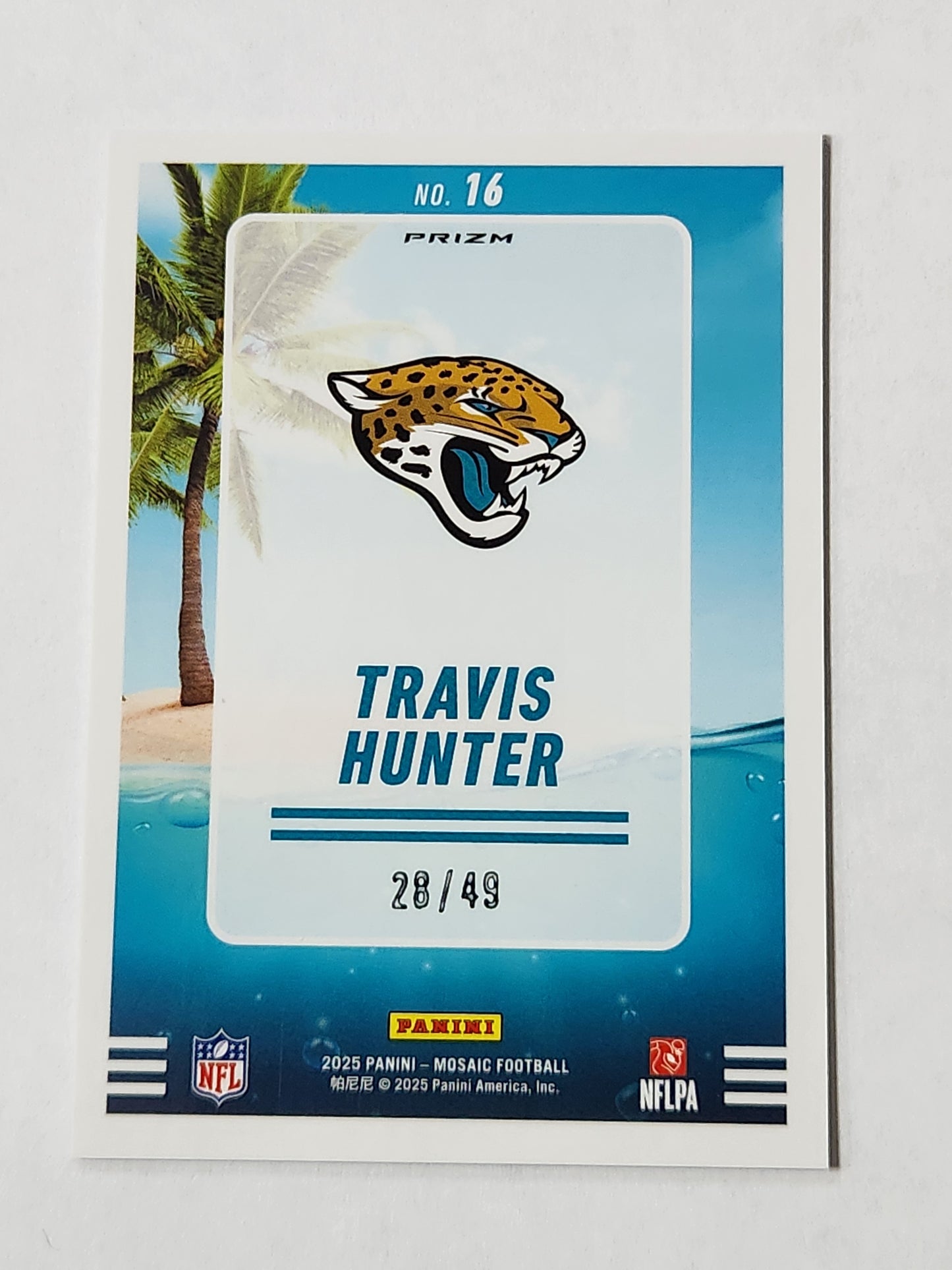 2025 Mosaic Splash Travis Hunter Purple # /49 RC Rookie Jaguars 16