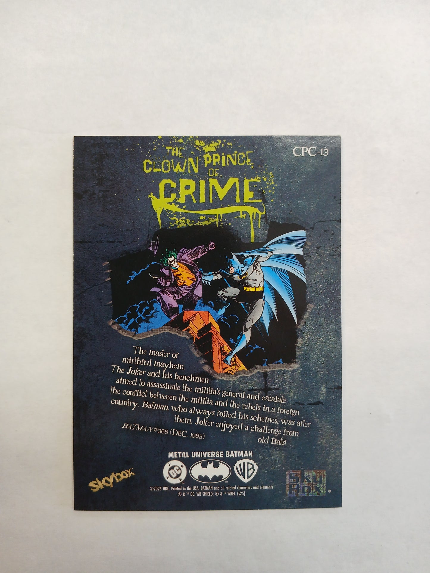 2025 Skybox Metal Universe The Clown Prince of Crime Batman and Joker 3D CPC-13