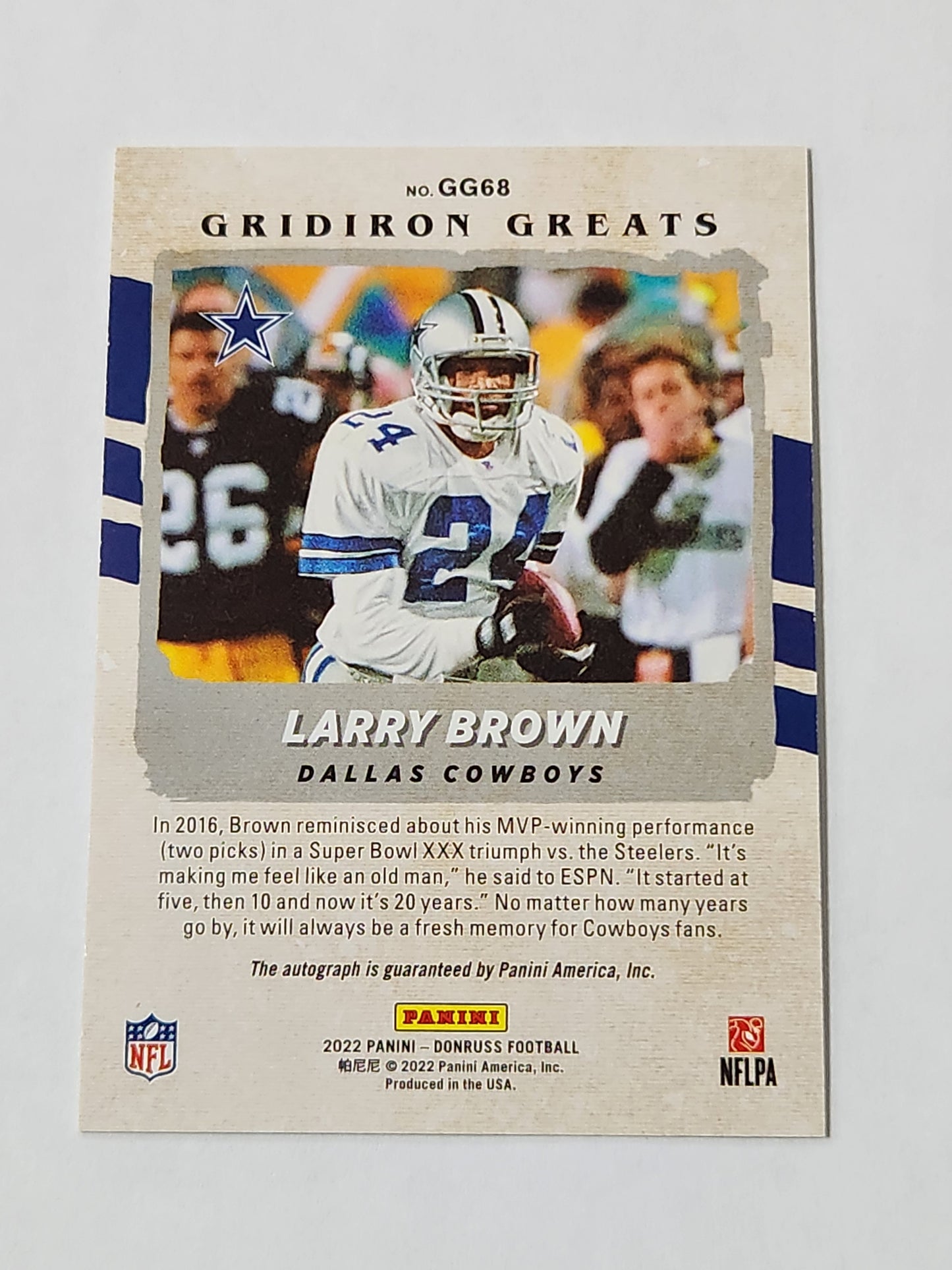 2022 Donruss Larry Brown Gridiron Greats Auto GG68