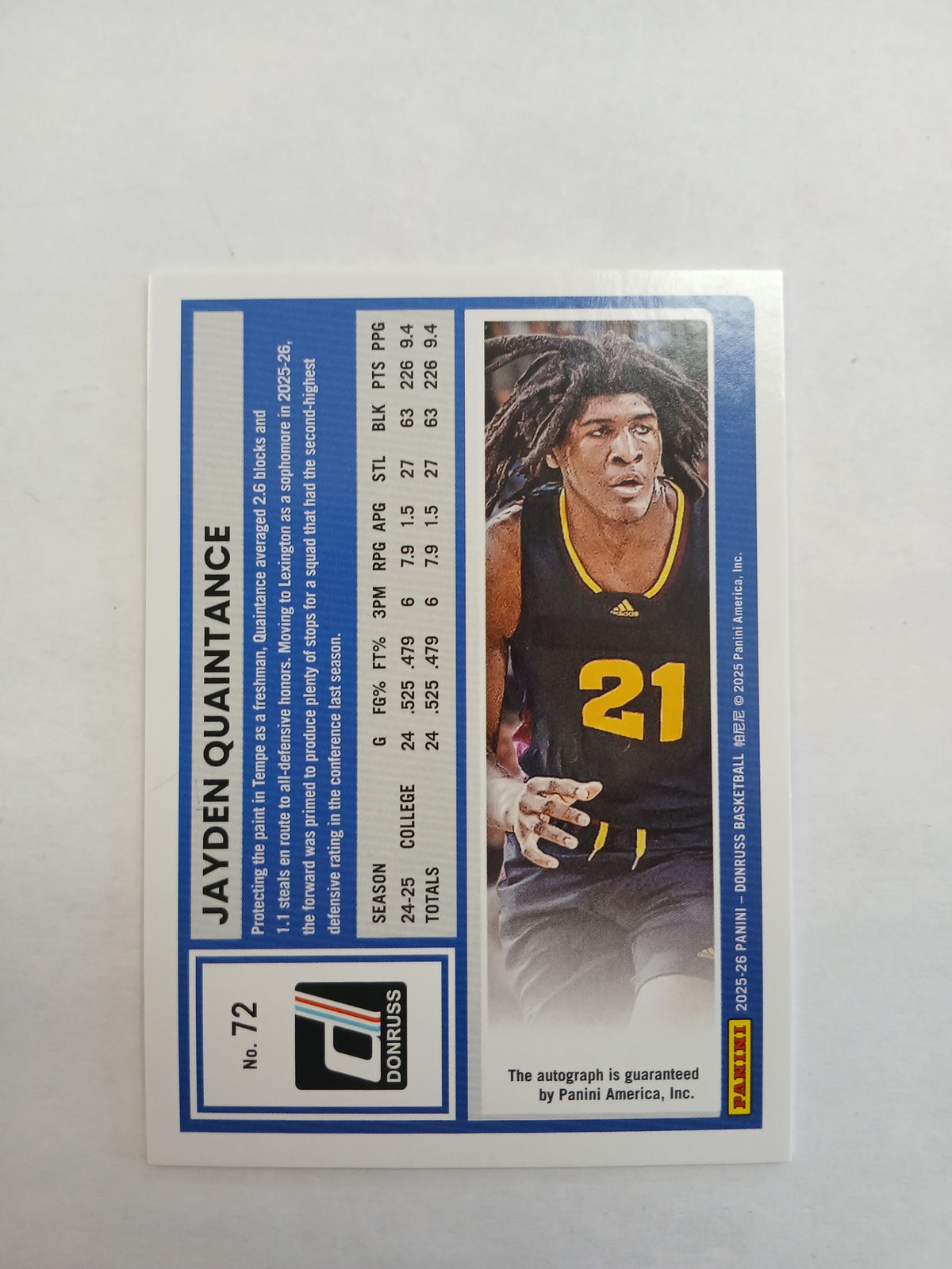 2025 Donruss Jayden Quaintance Silver Foil Auto #/49