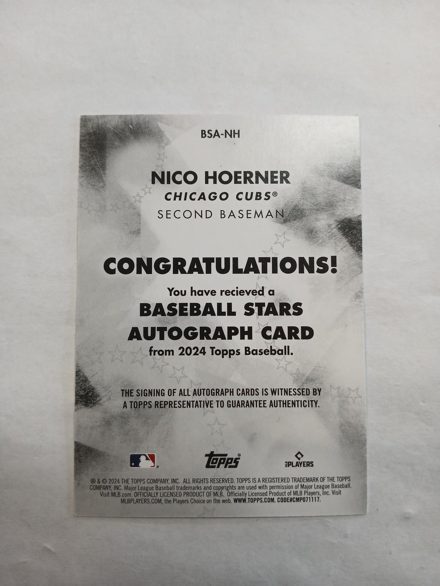 2024 Topps Nico Hoerner Baseball Stars Auto