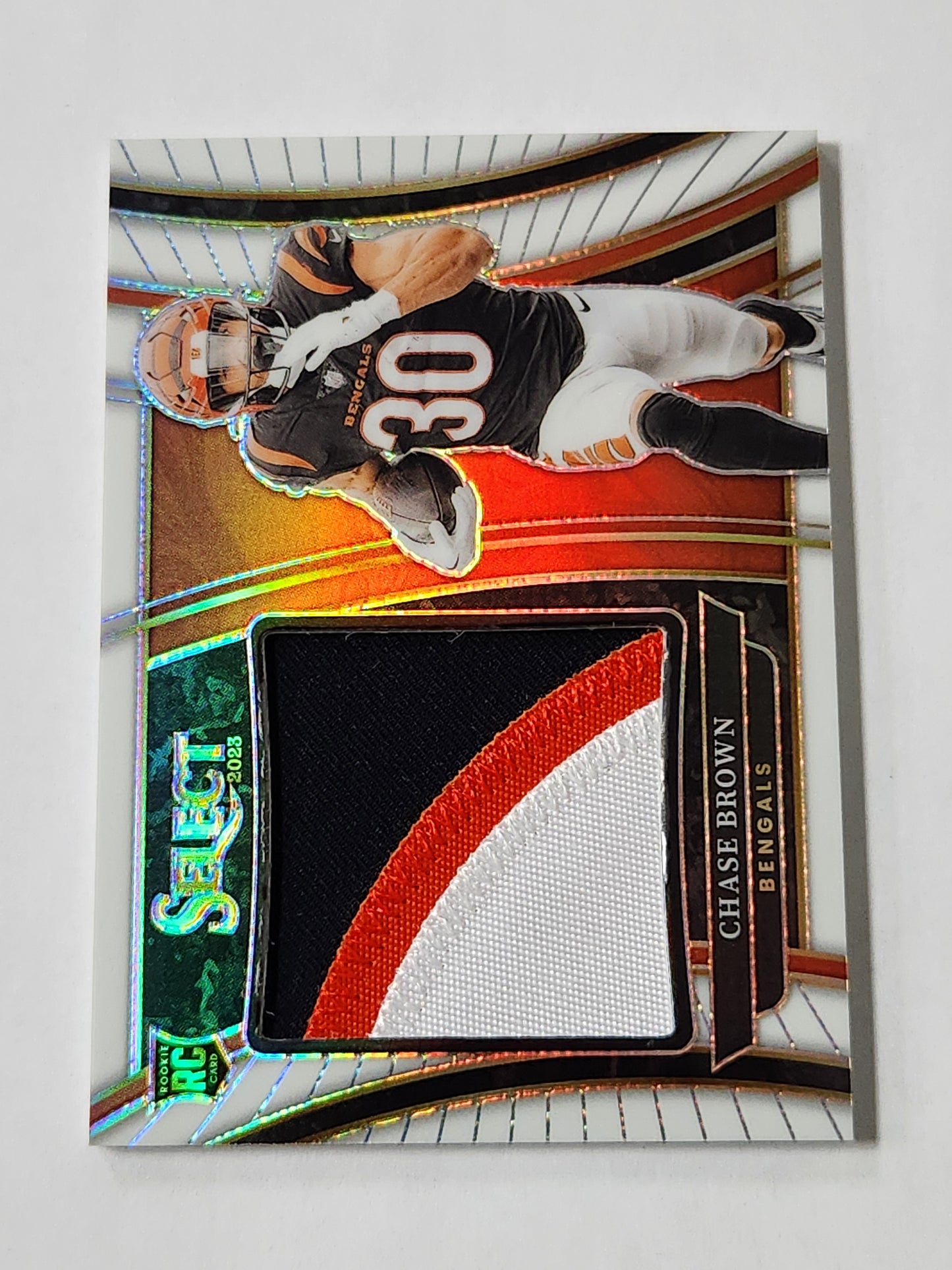 2023 Select Chase Brown Rookie Patch White /75 SWA-CBR