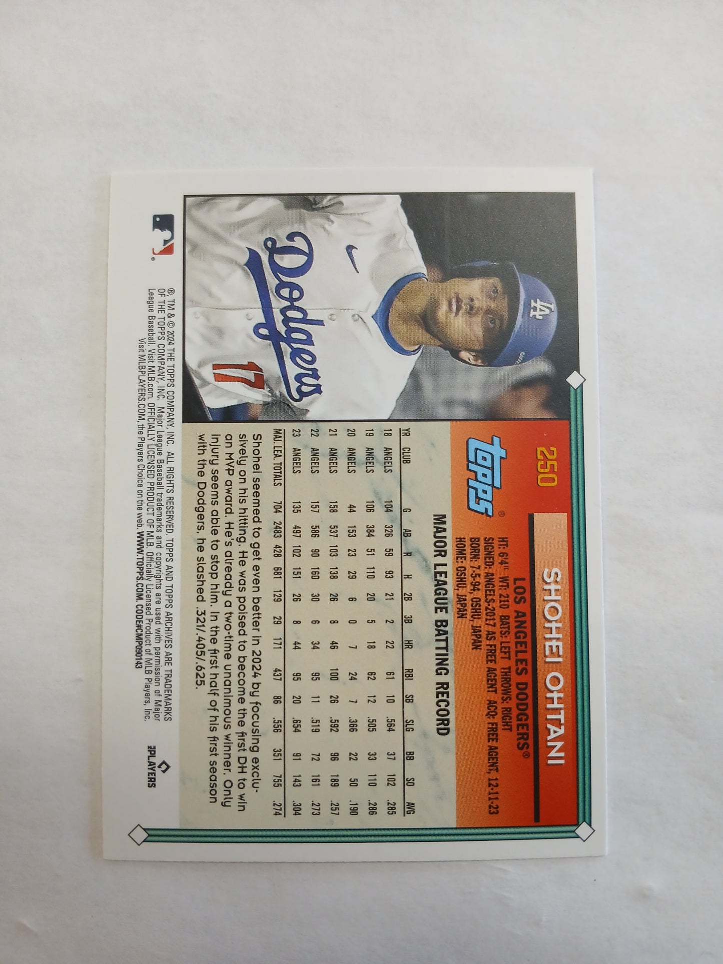 2024 Topps Archives Shohei Ohtani Yellow Foil SP